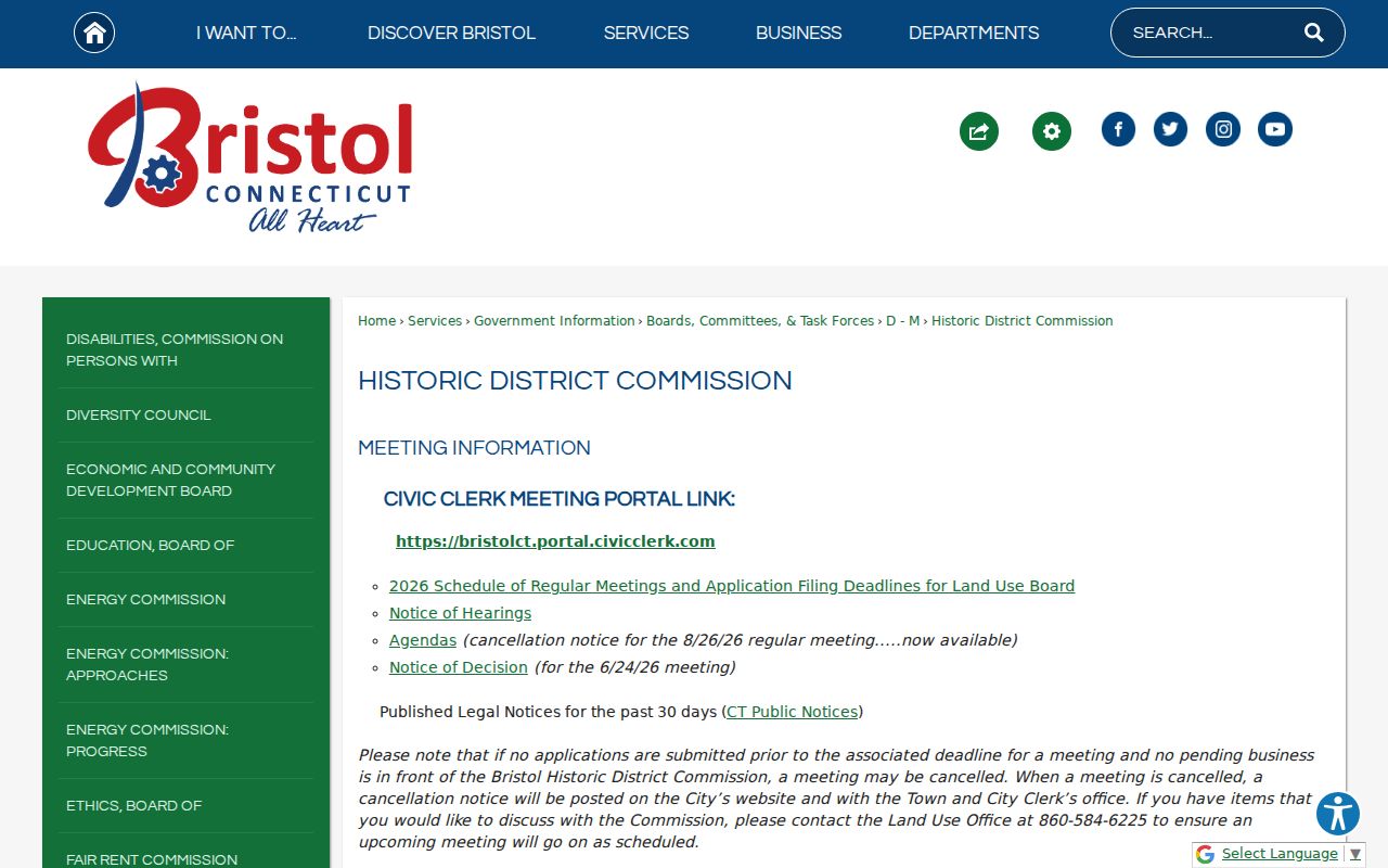 Bristol city directory Historic District Commission research page
